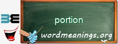 WordMeaning blackboard for portion